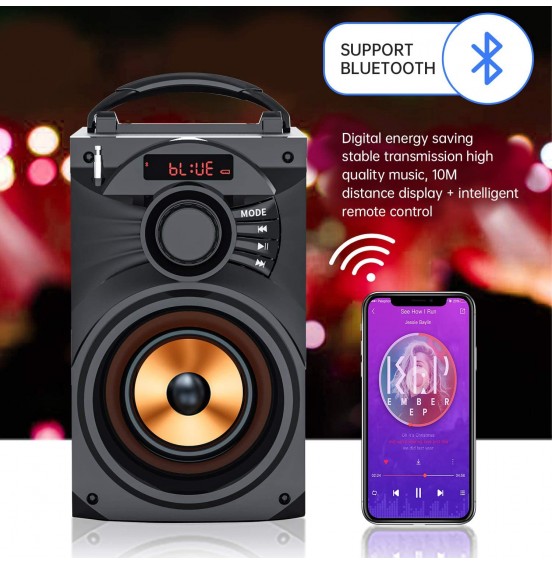 Portable Bluetooth Speaker with Subwoofer Wireless Speakers Outdoor/Indoor Big Speaker Support Remote Control FM Radio TF Card LED Lights MP3 Player Party Speaker for Home Camping iPhone Computer PC Portable Bluetooth Speaker with Subwoofer Wireless Speakers Outdoor/Indoor Big Speaker Support Remote Control FM Radio TF Card LED Lights MP3 Player Party Speaker for Home Camping iPhone Computer PC